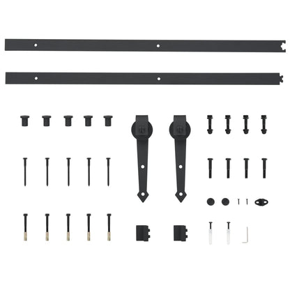 vidaXL Sliding Door Hardware Kit 183 cm Steel Black