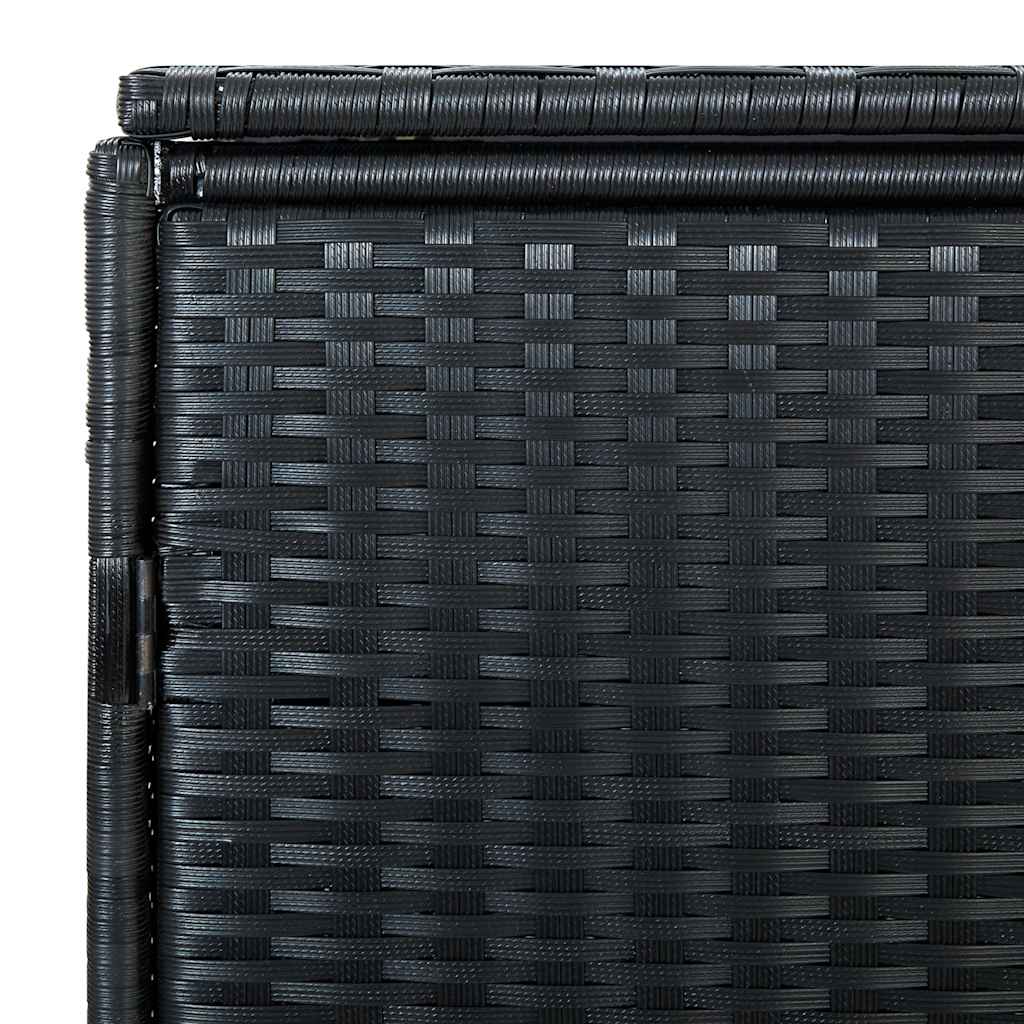 vidaXL Double Wheelie Bin Shed Poly Rattan Black 148x80x111 cm