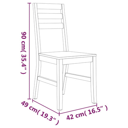 vidaXL Dining Chairs 2 pcs Solid Acacia Wood