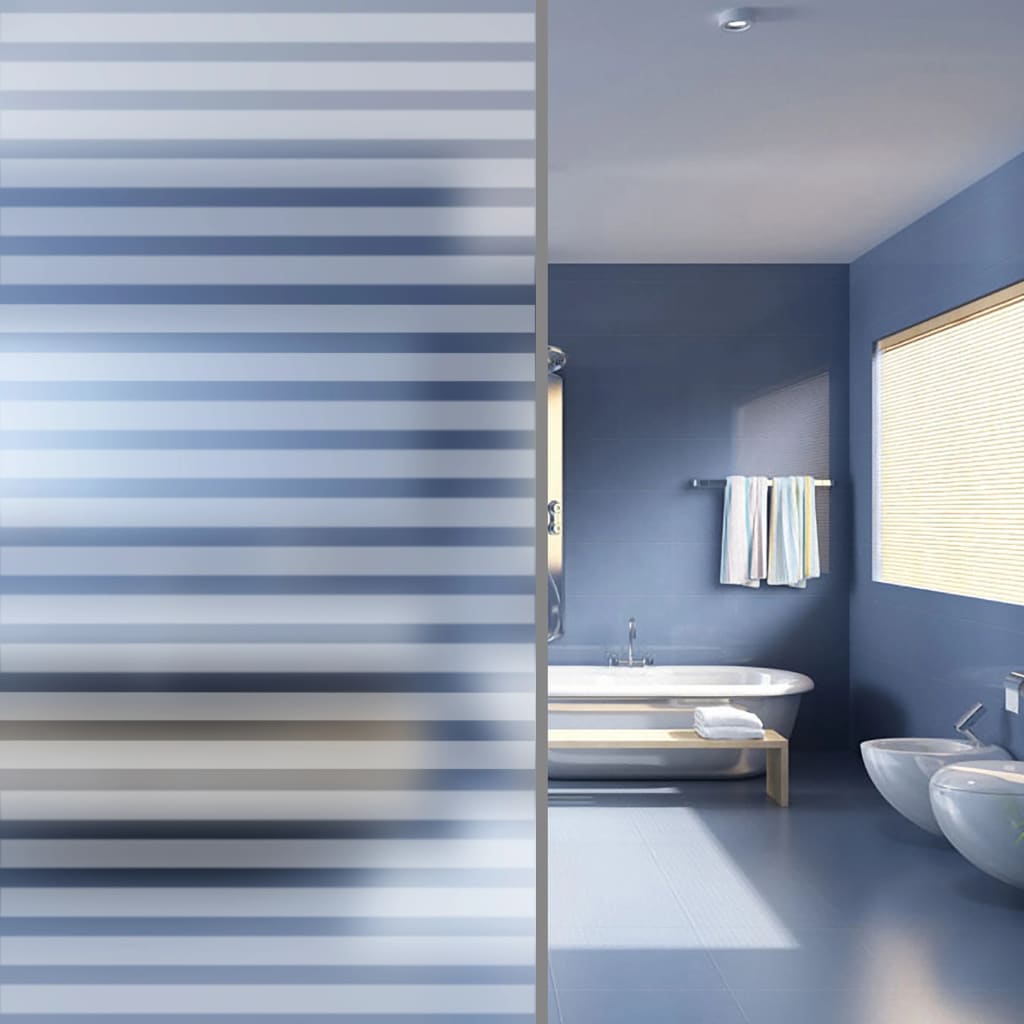 vidaXL Window Film Frosted Stripes Design 0.9x5 m PVC