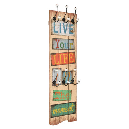 vidaXL Wall-mounted Coat Rack with 6 Hooks 120x40 cm "LIVE LIFE
