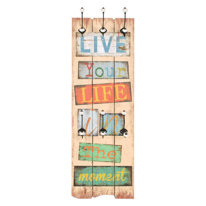 vidaXL Wall-mounted Coat Rack with 6 Hooks 120x40 cm "LIVE LIFE