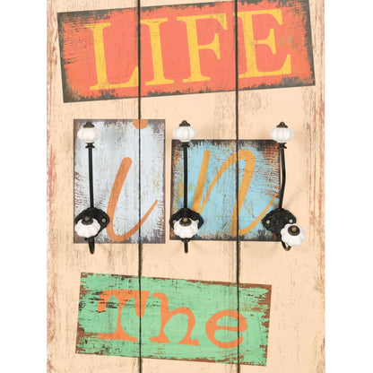 vidaXL Wall-mounted Coat Rack with 6 Hooks 120x40 cm "LIVE LIFE