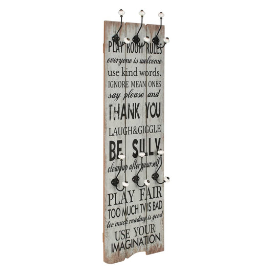 vidaXL Wall-mounted Coat Rack with 6 Hooks 120x40 cm THANK YOU