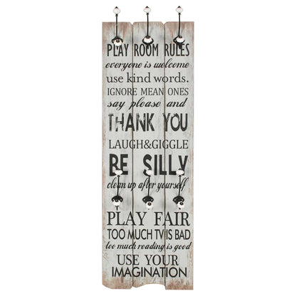 vidaXL Wall-mounted Coat Rack with 6 Hooks 120x40 cm "THANK YOU