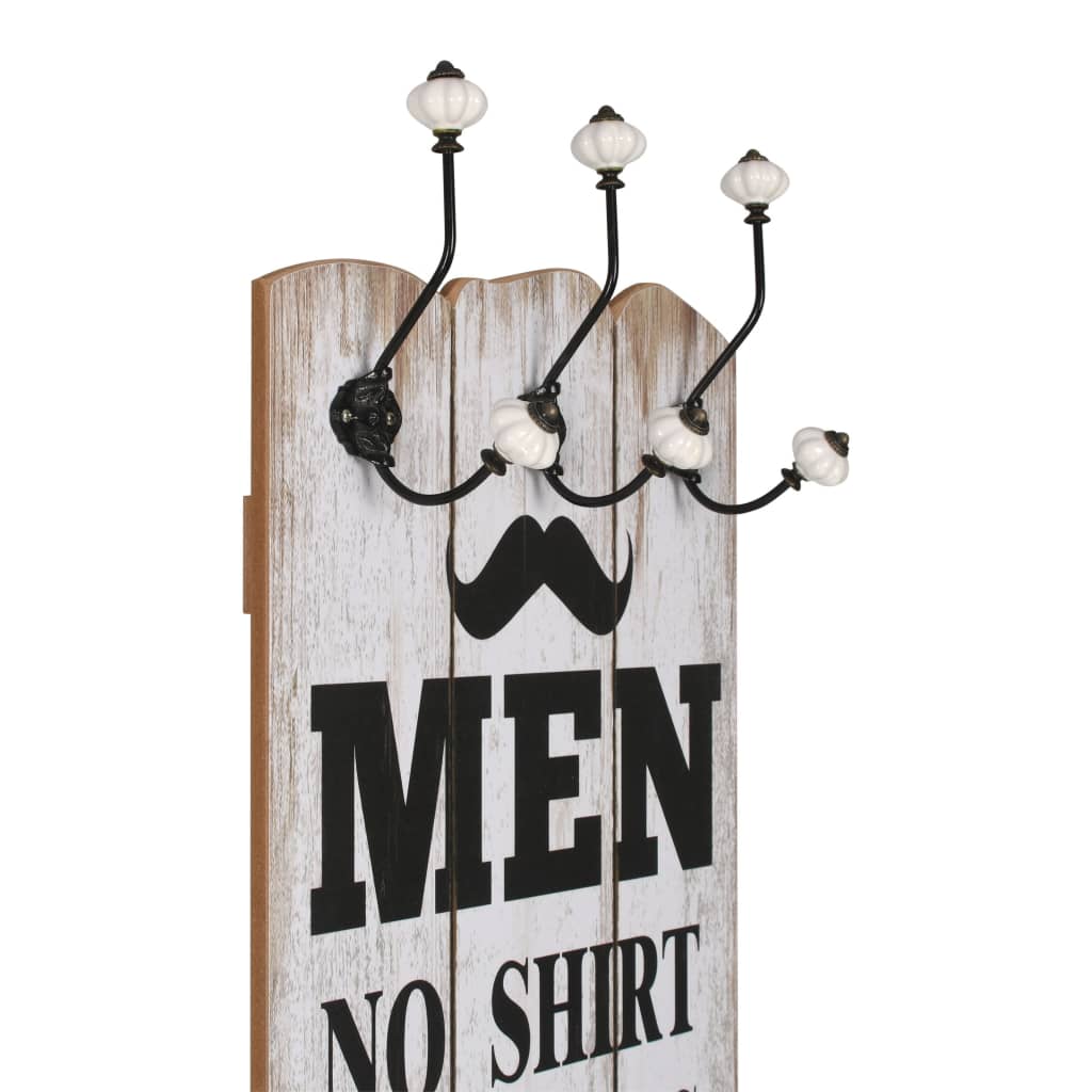 245852 vidaXL Wall-mounted Coat Rack with 6 Hooks 120x40 cm "MEN LADIES