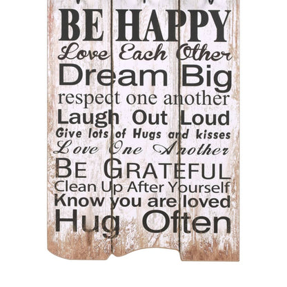 vidaXL Wall-mounted Coat Rack with 6 Hooks 120x40 cm "FAMILY RULES