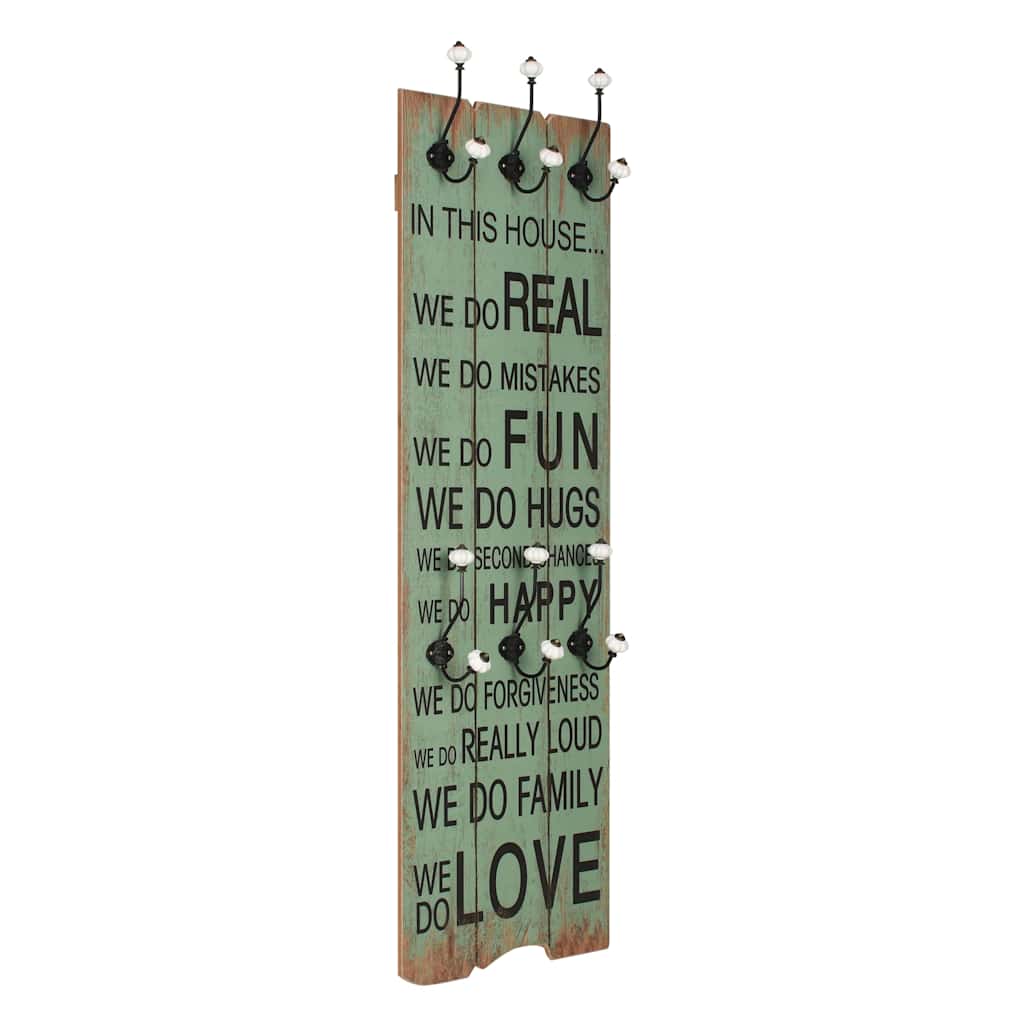 vidaXL Wall-mounted Coat Rack with 6 Hooks 120x40 cm "HAPPY LOVE