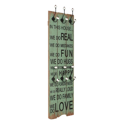 vidaXL Wall-mounted Coat Rack with 6 Hooks 120x40 cm "HAPPY LOVE