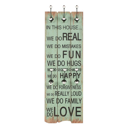 vidaXL Wall-mounted Coat Rack with 6 Hooks 120x40 cm "HAPPY LOVE