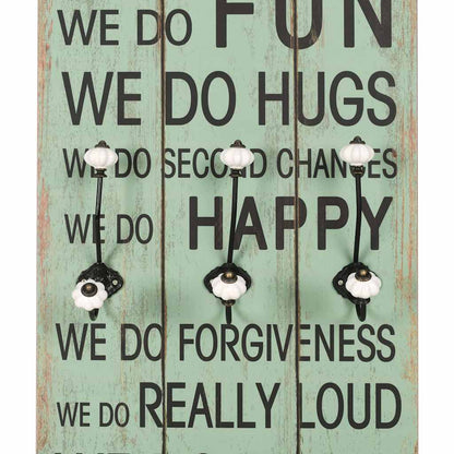 vidaXL Wall-mounted Coat Rack with 6 Hooks 120x40 cm "HAPPY LOVE