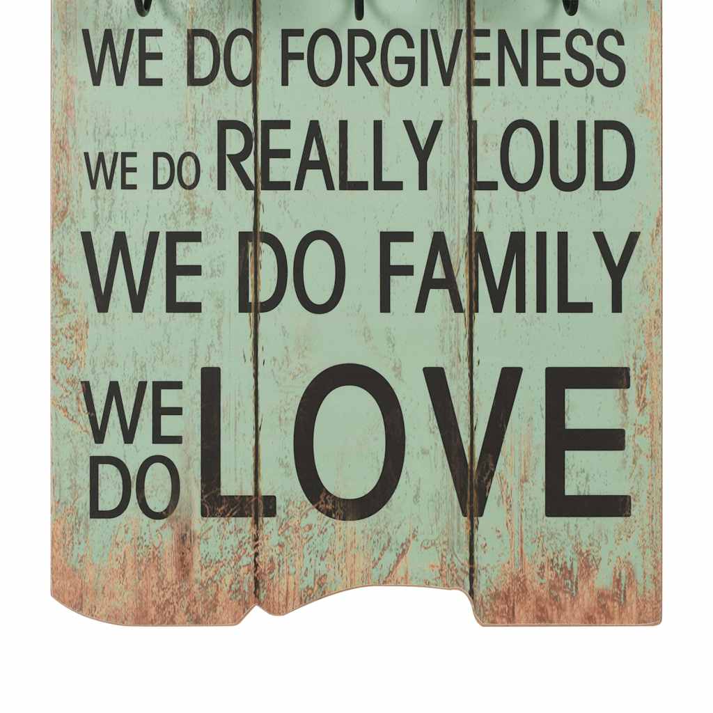 vidaXL Wall-mounted Coat Rack with 6 Hooks 120x40 cm "HAPPY LOVE