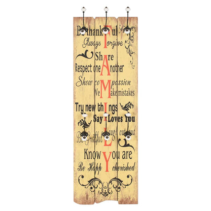 vidaXL Wall-mounted Coat Rack with 6 Hooks 120x40 cm "FAMILY