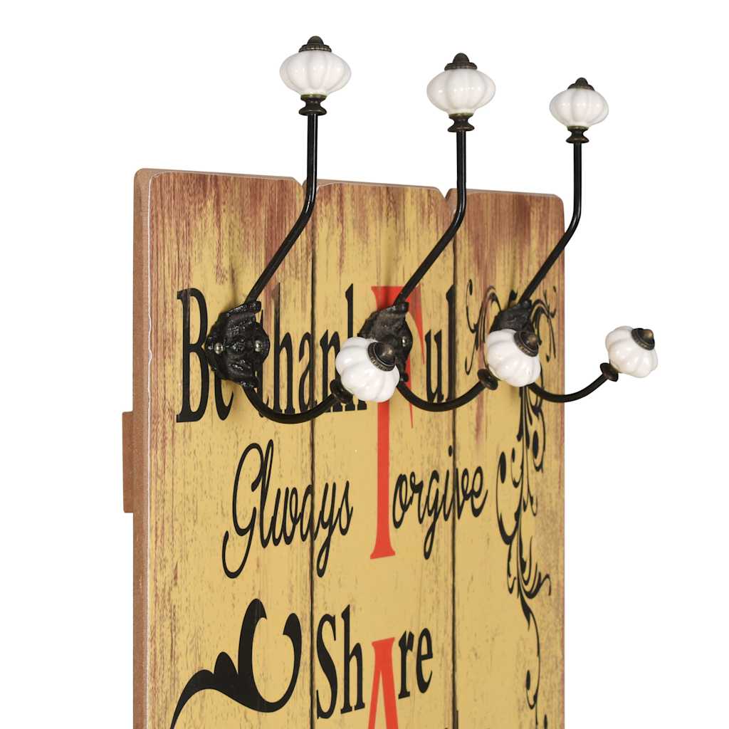 vidaXL Wall-mounted Coat Rack with 6 Hooks 120x40 cm "FAMILY