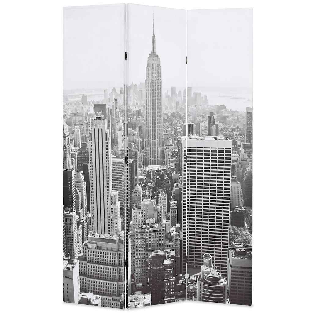 vidaXL Folding Room Divider 120x170 cm New York by Day Black and White