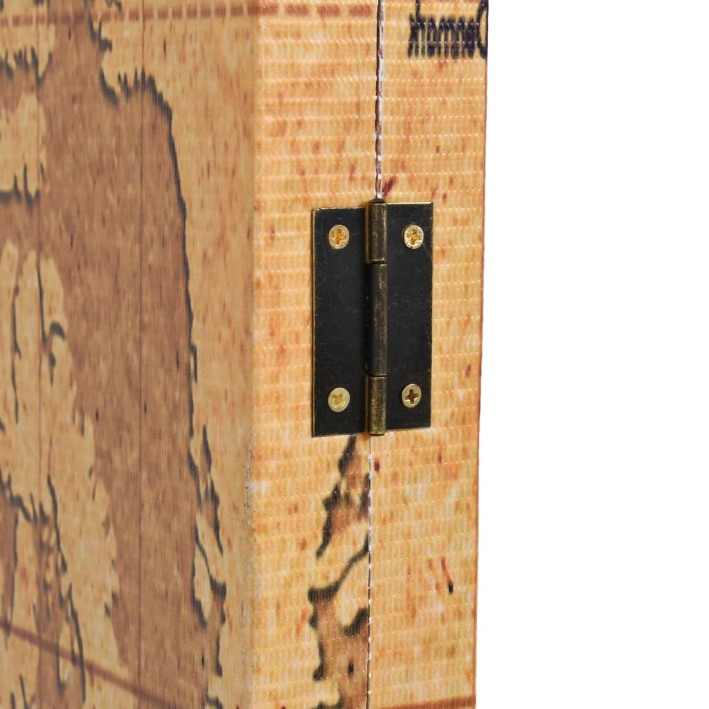 vidaXL Folding Room Divider 160x170 cm World Map Yellow