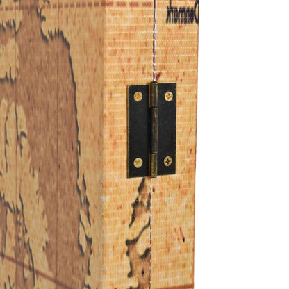 vidaXL Folding Room Divider 160x170 cm World Map Yellow