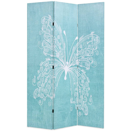 vidaXL Folding Room Divider 120x170 cm Butterfly Blue