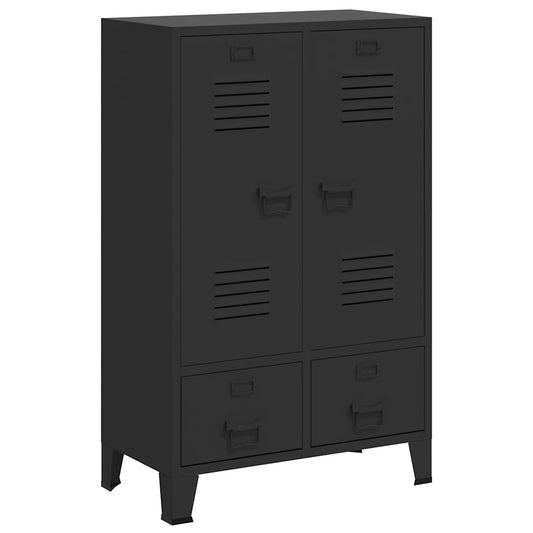 vidaXL Wardrobe | Black | Sheet Metal | Medium | Adjustable Shelves