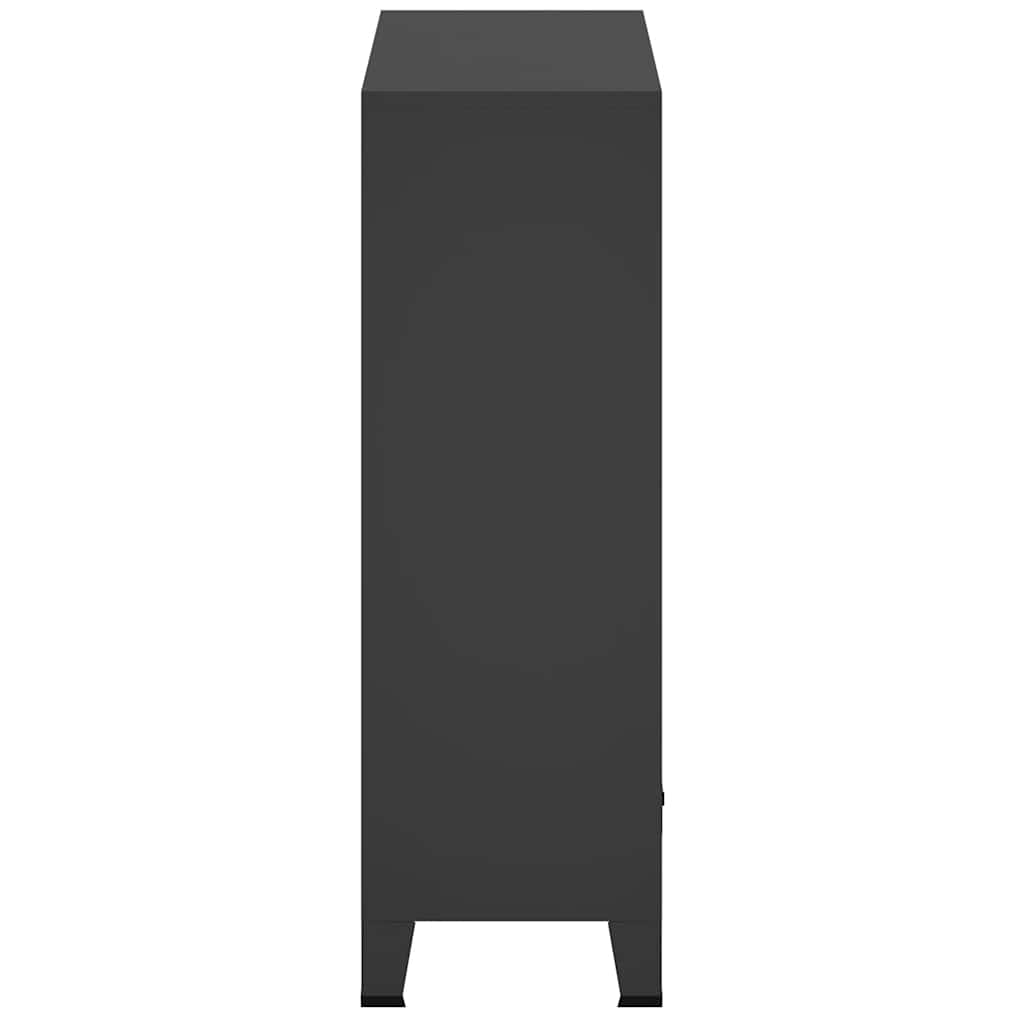 245960 vidaXL Wardrobe Metal Industrial Style 67x35x107 cm Black