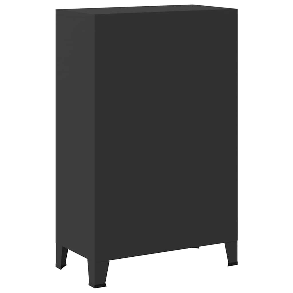 245960 vidaXL Wardrobe Metal Industrial Style 67x35x107 cm Black