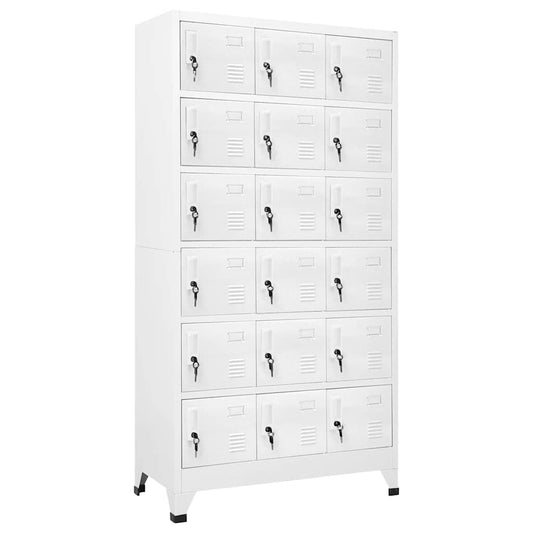 vidaXL Locker Cabinet with 18 Compartments Metal 90x40x180 cm