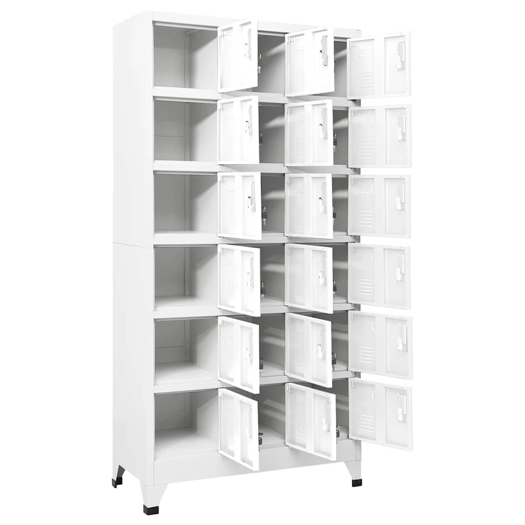 vidaXL Locker Cabinet with 18 Compartments Metal 90x40x180 cm