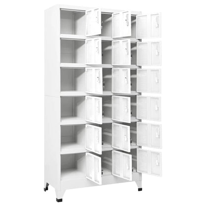 vidaXL Locker Cabinet with 18 Compartments Metal 90x40x180 cm
