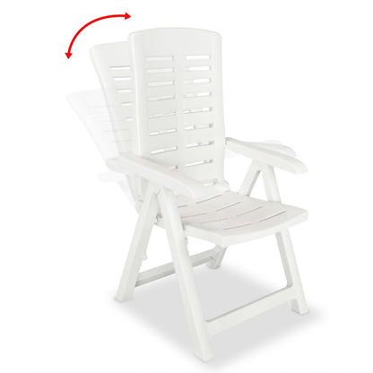 vidaXL Garden Chair | Set of 2 | White | Plastic | Standard | Foldable