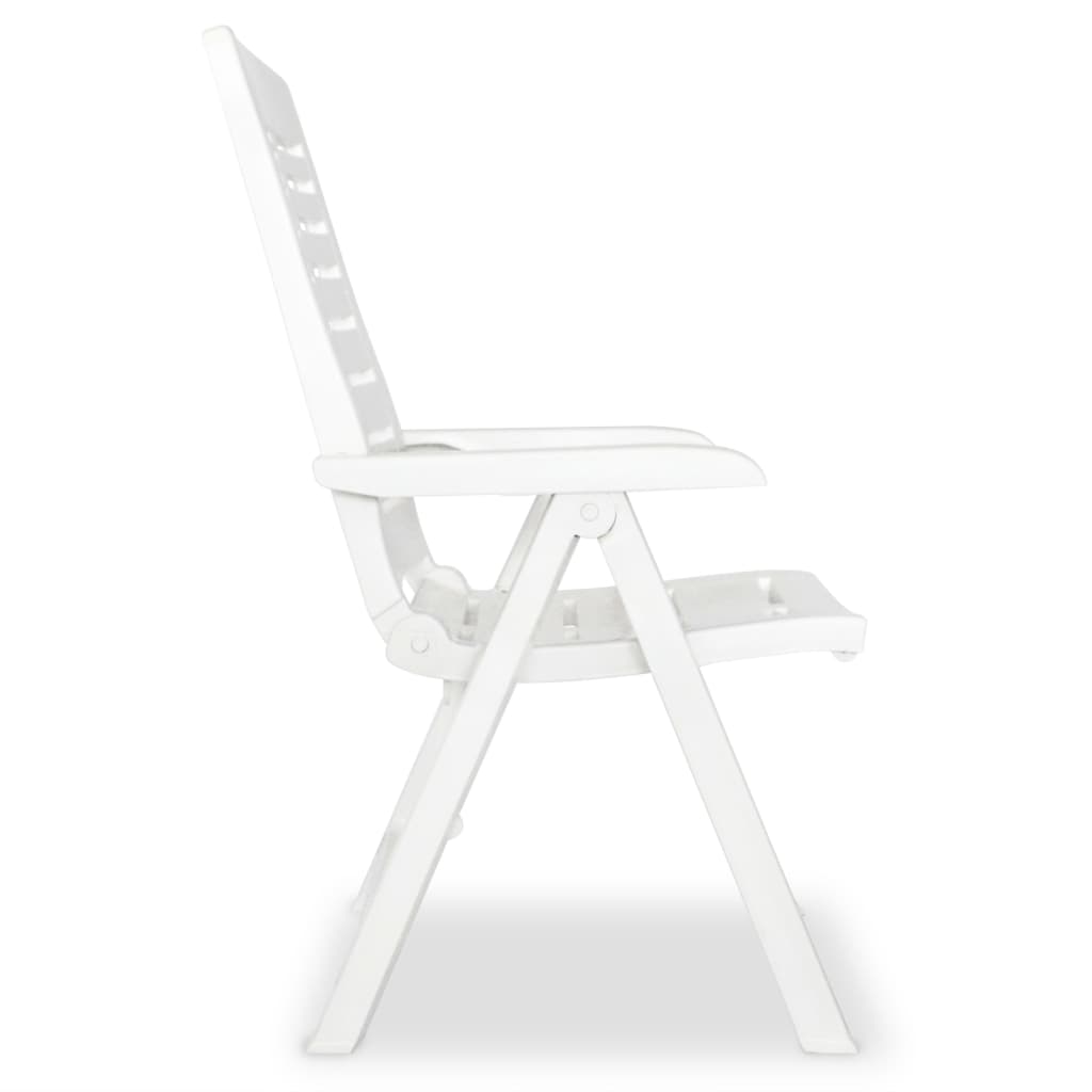 vidaXL Garden Chair | Set of 2 | White | Plastic | Standard | Foldable