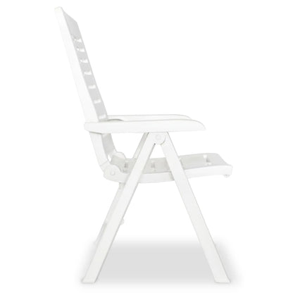 vidaXL Garden Chair | Set of 2 | White | Plastic | Standard | Foldable
