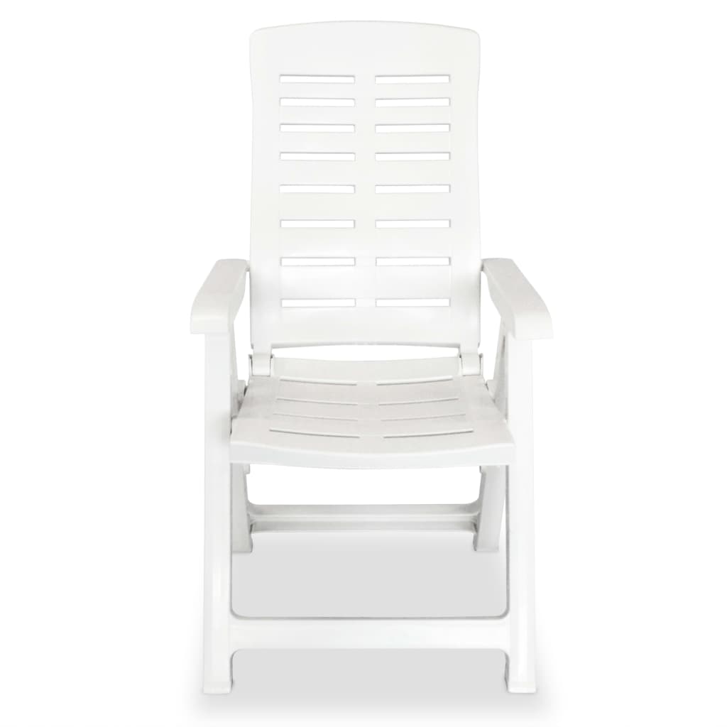 vidaXL Garden Chair | Set of 2 | White | Plastic | Standard | Foldable