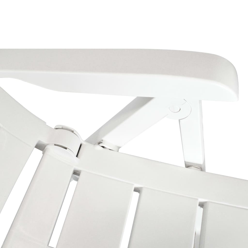 vidaXL Garden Chair | Set of 2 | White | Plastic | Standard | Foldable