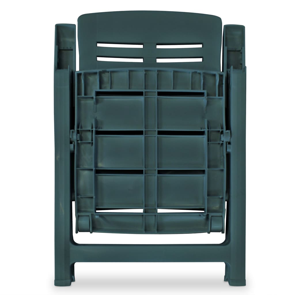 vidaXL Garden Chair | Set of 2 | Green | Plastic | Standard | Foldable