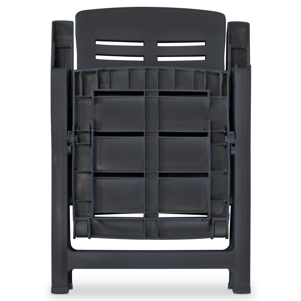 vidaXL Reclining Garden Chairs 2 pcs Plastic Anthracite