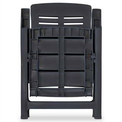 vidaXL Reclining Garden Chairs 2 pcs Plastic Anthracite