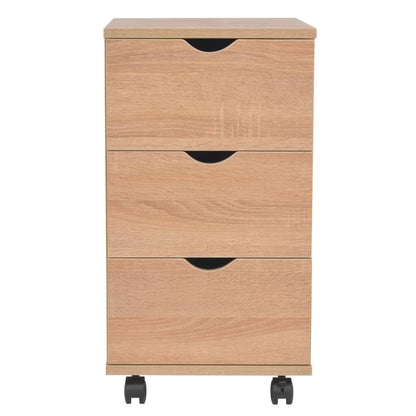 vidaXL Drawer Unit | Oak | Engineered wood, Plastic | 33 x 45 x 60 cm | Rollable