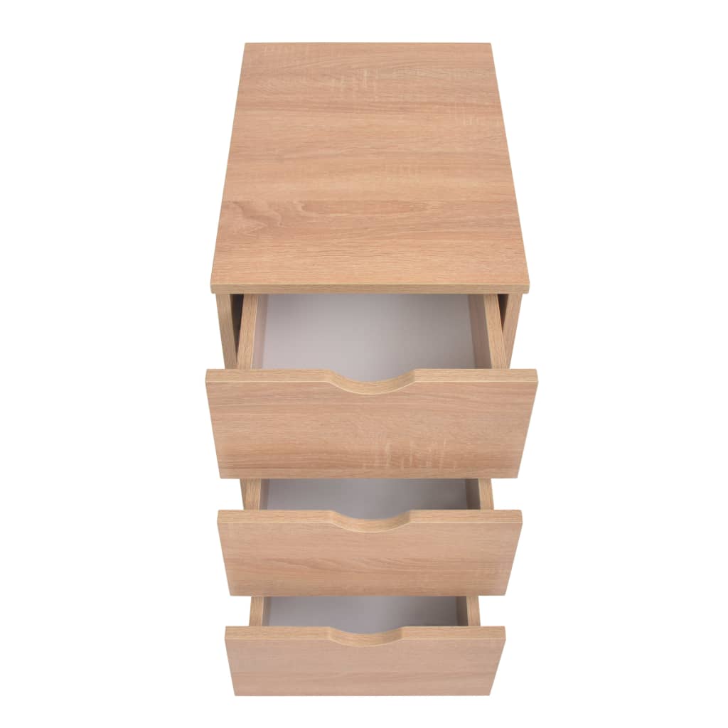 vidaXL Drawer Unit | Oak | Engineered wood, Plastic | 33 x 45 x 60 cm | Rollable
