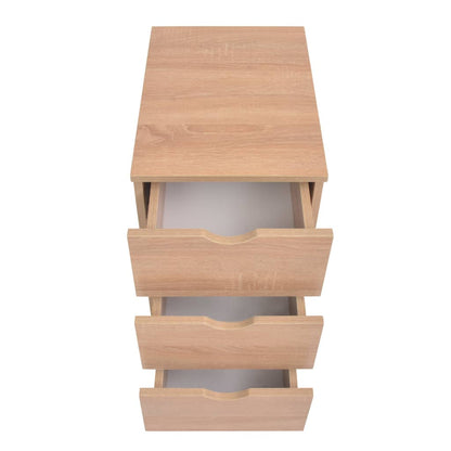 vidaXL Drawer Unit | Oak | Engineered wood, Plastic | 33 x 45 x 60 cm | Rollable