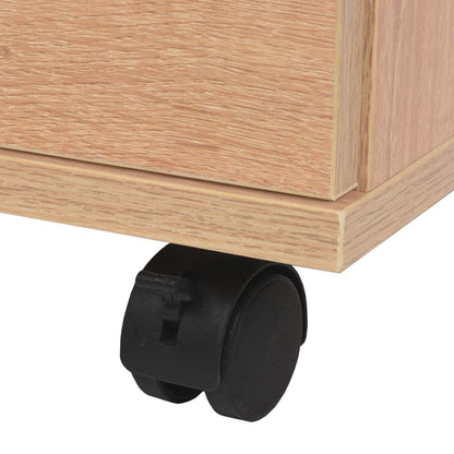 vidaXL Drawer Unit | Oak | Engineered wood, Plastic | 33 x 45 x 60 cm | Rollable