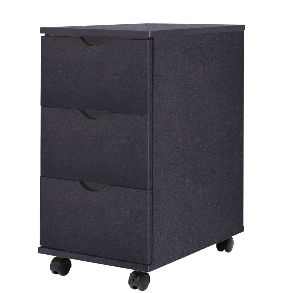 vidaXL Drawer Unit | Black | Engineered wood, plastic | Medium | Rollable