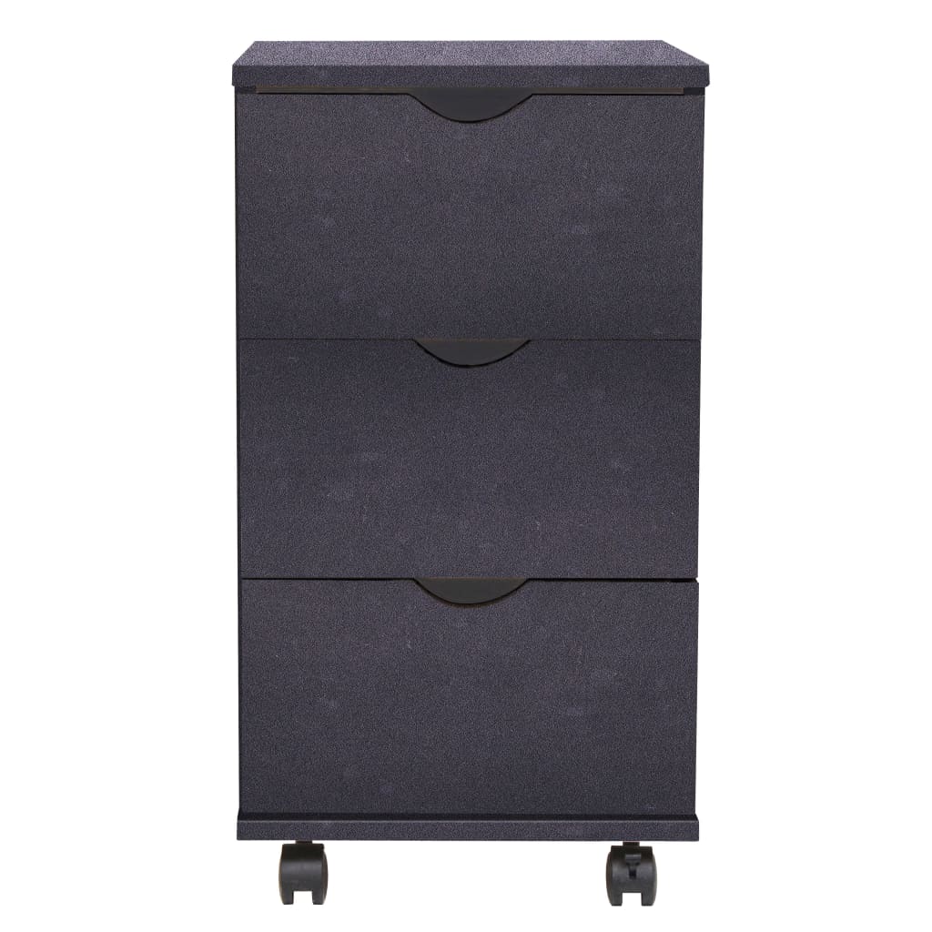 vidaXL Drawer Unit | Black | Engineered wood, plastic | Medium | Rollable