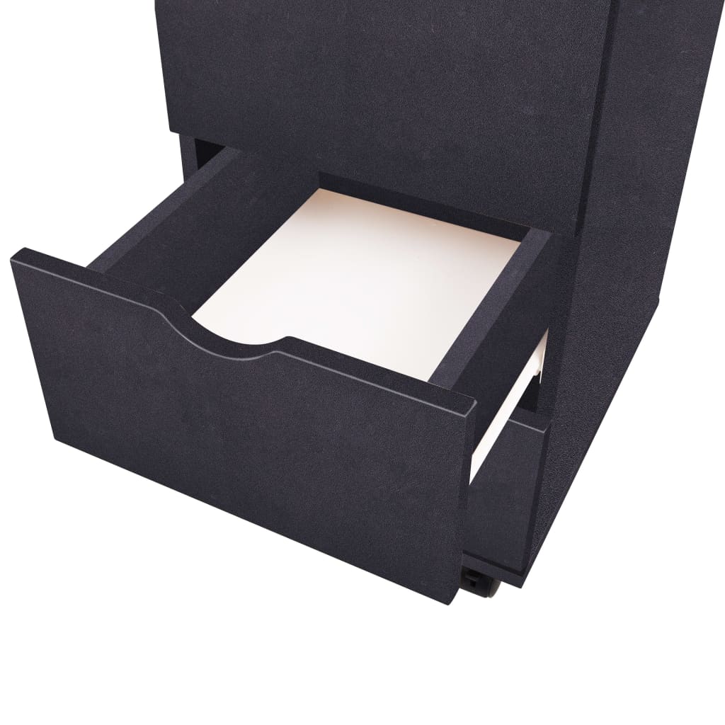 vidaXL Drawer Unit | Black | Engineered wood, plastic | Medium | Rollable