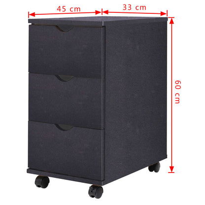vidaXL Drawer Unit | Black | Engineered wood, plastic | Medium | Rollable