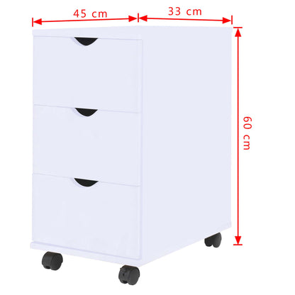 vidaXL Drawer Unit | White | Engineered Wood | Small | Drawer Unit | Rectangular