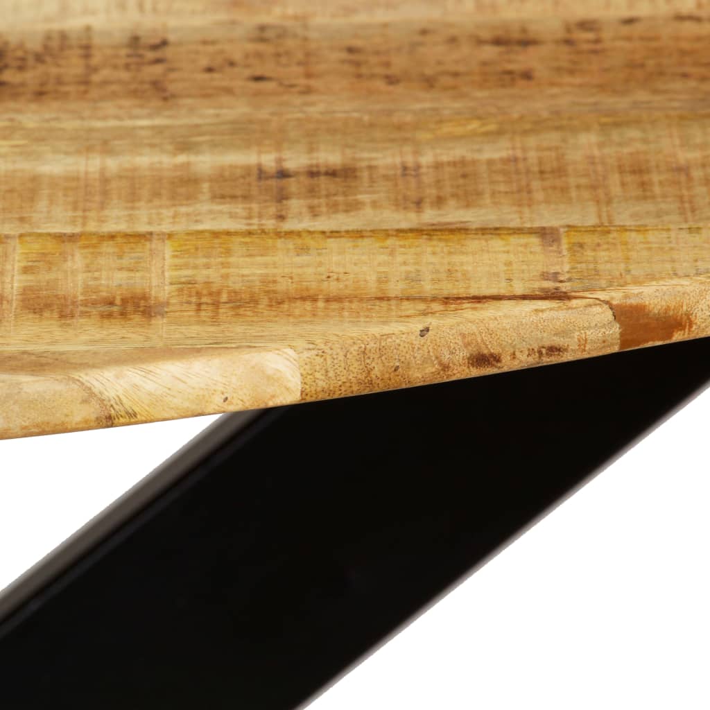 vidaXL Dining Table Solid Rough Mango Wood and Steel 120x77 cm
