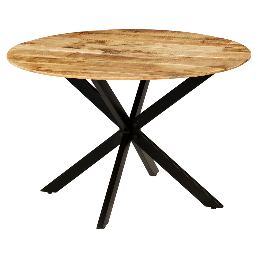 vidaXL Dining Table Solid Rough Mango Wood and Steel 120x77 cm