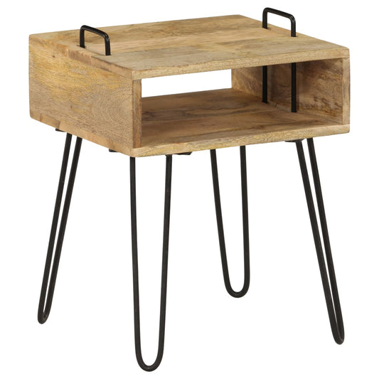 vidaXL Bedside Table | Natural wood and black