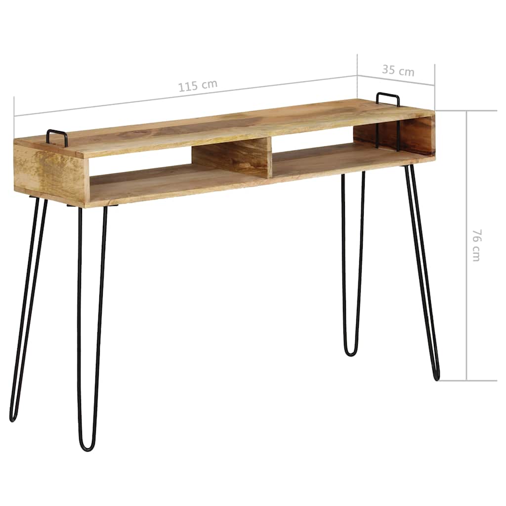 246022 vidaXL Console Table Solid Mango Wood 115x35x76 cm