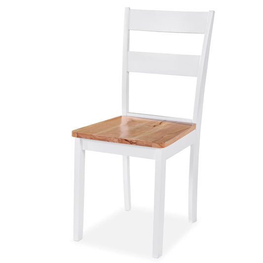 vidaXL Dining Chairs 6 pcs White Solid Rubber Wood